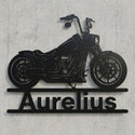 Aurelius Motorrad‑Silhouette Wandschild
