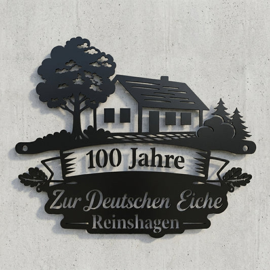 Wandschild mit Originaltext