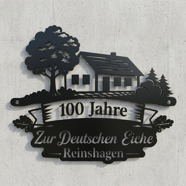 Wandschild mit Originaltext