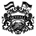 Wappenschild SKYFALL – Löwen & Alpenchalet