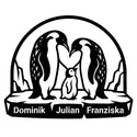 Pinguin-Familien-Wandschild – Dominik, Julian, Franziska