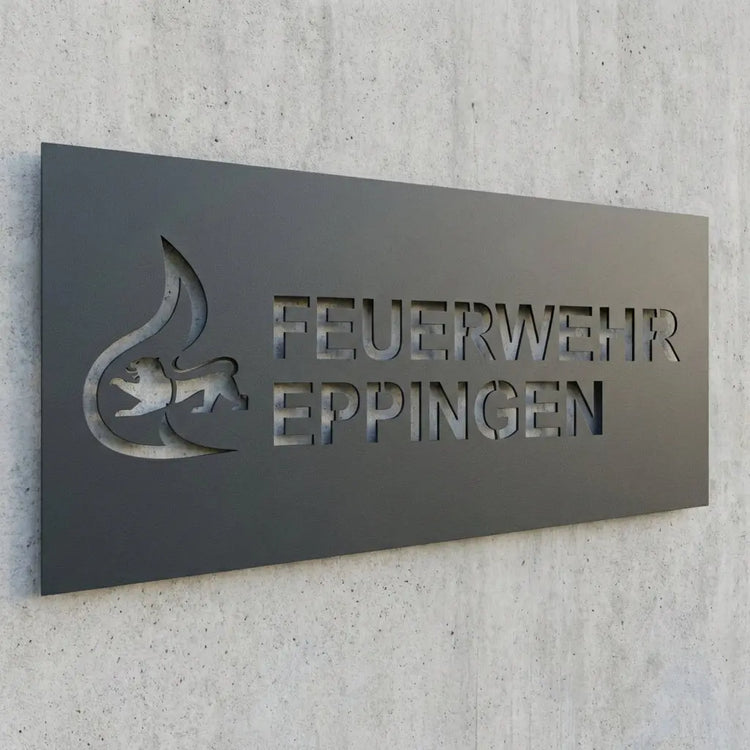 Rechteckiges Logo-Wandschild