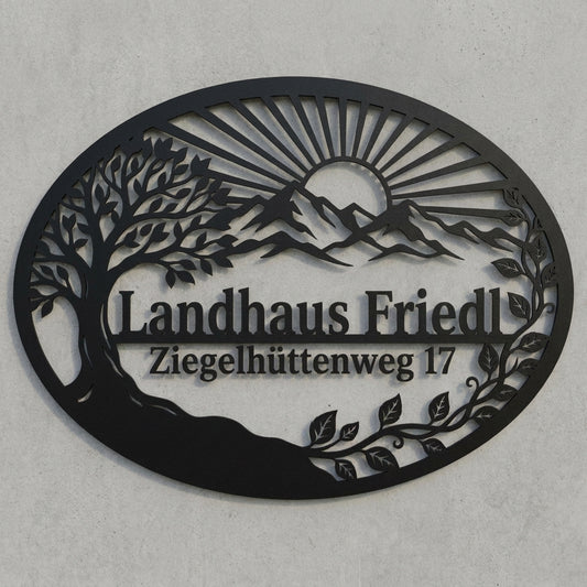 Ovales Hausschild Landhaus Friedl