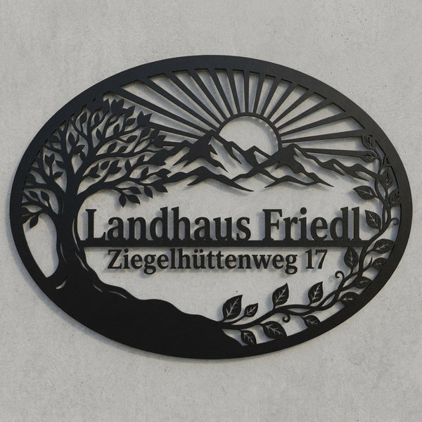 Ovales Hausschild Landhaus Friedl