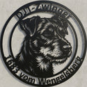 Rundes Wandschild DJT-Zwinger – Terrierkopf