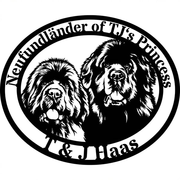 Ovales Hausschild Neufundländer – T & J Haas Steelmonks
