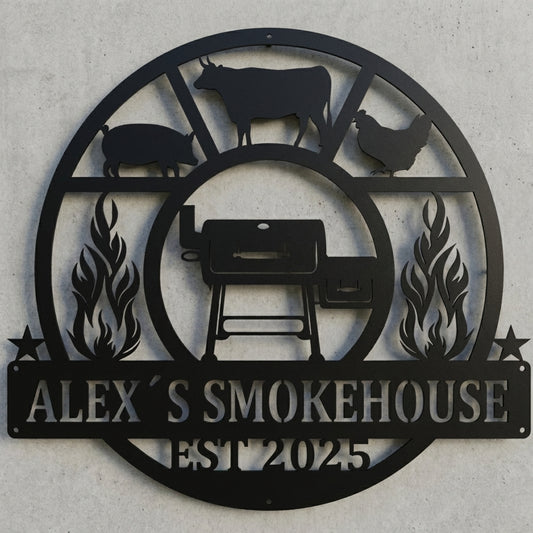 Emblem-Wandschild Alex´s Smokehouse