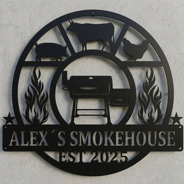 Emblem-Wandschild Alex´s Smokehouse