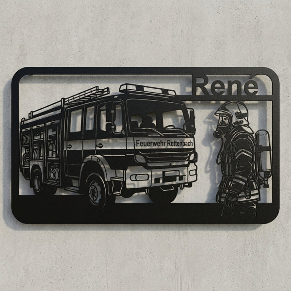 Wandschild Feuerwehr Rettenbach – Atemschutz René