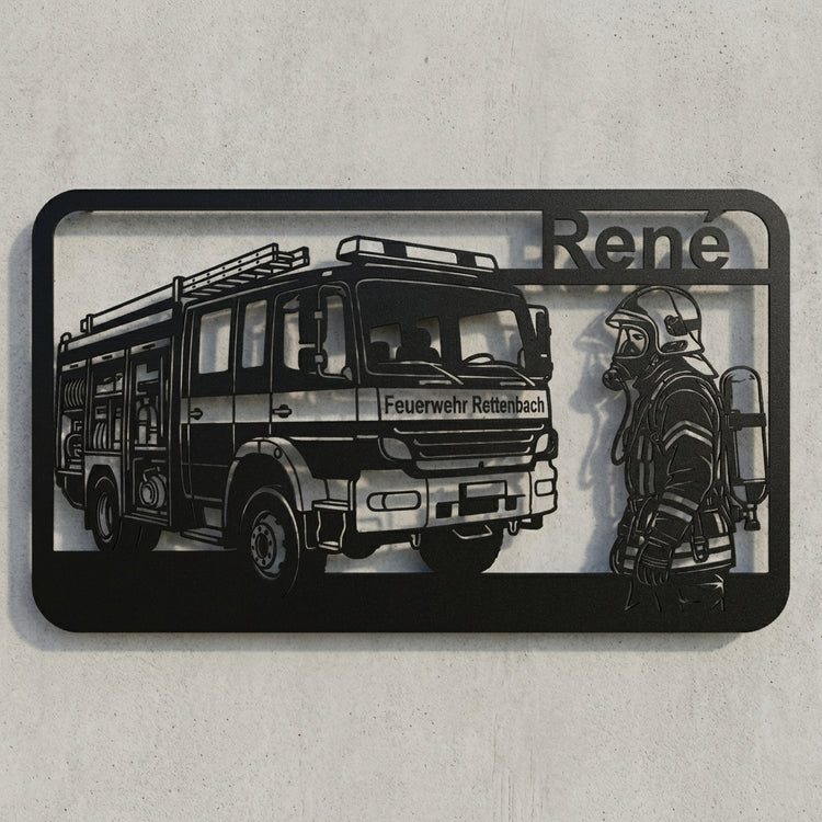 Wandschild Feuerwehr Rettenbach – Atemschutz René