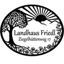Ovales Landhaus-Schild Landhaus Friedl