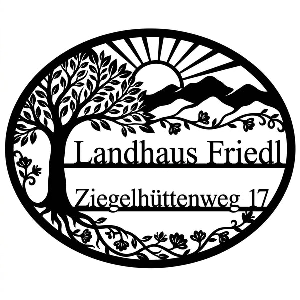Landhaus Metall-Wandschild