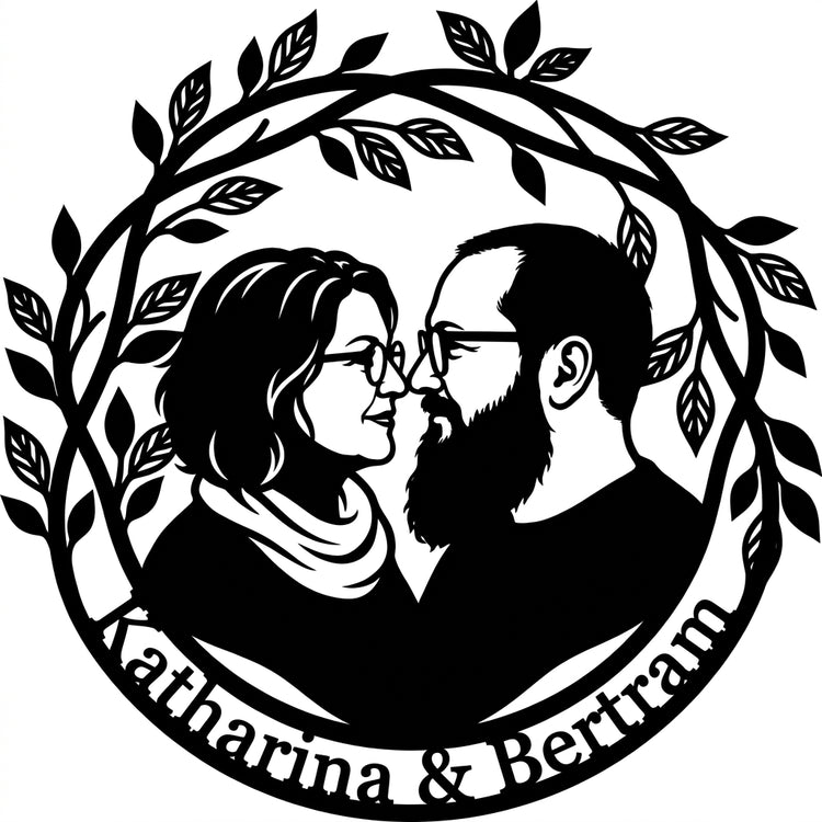 Paar-Porträt mit Zweigkranz – Katharina & Bertram