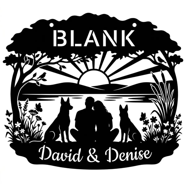 Wandschild See-Paar mit Malinois – BLANK