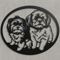 Ovales Wandschild – Zwei Hunde