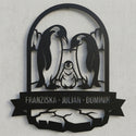 Pinguin-Familien-Wandschild mit Namen