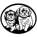 Ovales Wandschild – Zwei Hunde