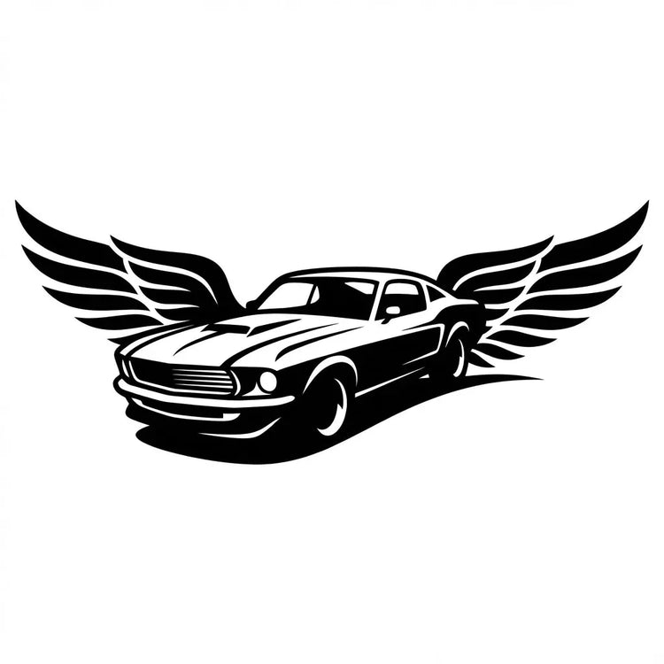 Emblem-Wandschild Auto mit Flügeln Steelmonks
