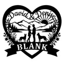 Herzschild Paar mit zwei Malinois – David & Denise, BLANK