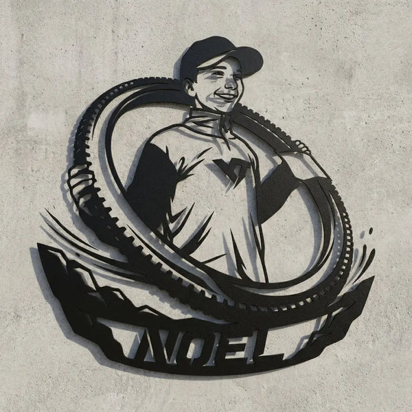 Downhill-Wandschild Noel Steelmonks