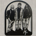 Familienschild Emblem – 3 Personen und Hund Steelmonks