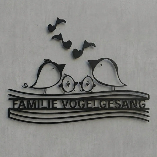Musik-Türschild Familie Vogelgesang Steelmonks