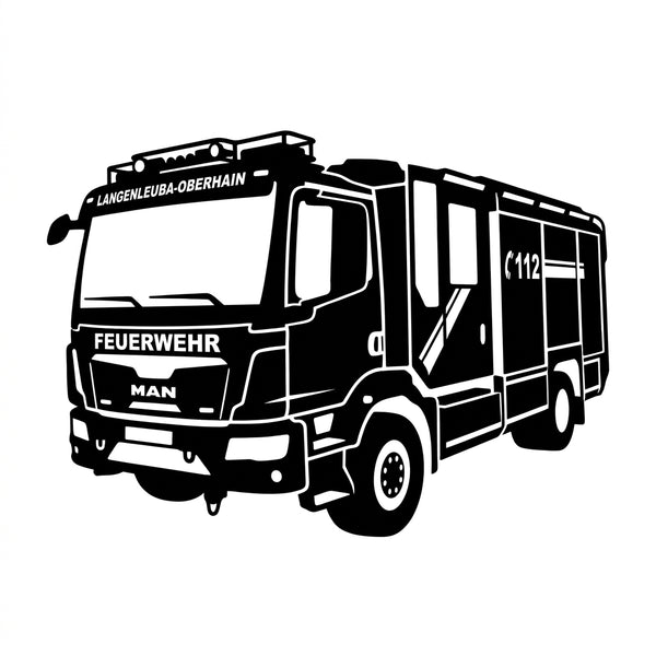 Feuerwehr Silhouette Wandschild