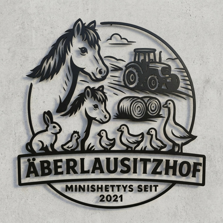 Hoflogo Metall-Wandschild