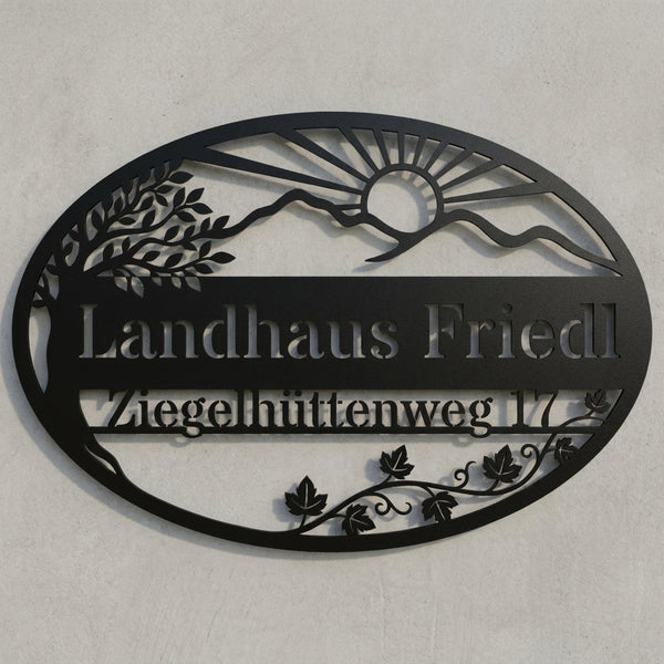 Ovales Hausschild Landhaus Friedl