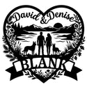 Herz-Wandschild Paar mit zwei Malinois – David & Denise, BLANK