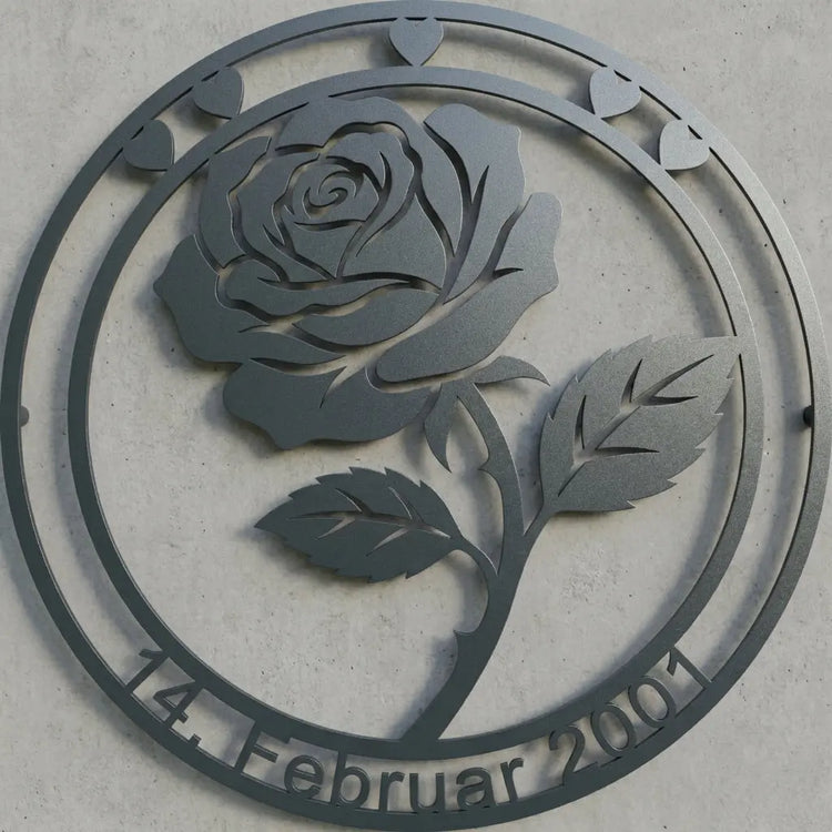 Rosen-Kreis mit Datum 14. Februar 2001