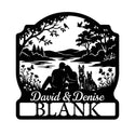 Metall-Wandschild Pärchen am See – Familie BLANK