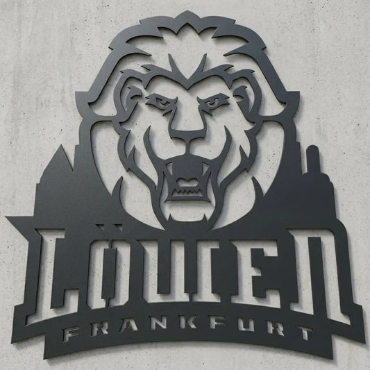 Löwen Frankfurt Logo – Metall-Wandschild Steelmonks