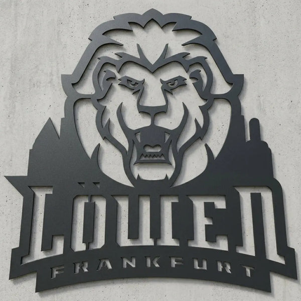 Löwen Frankfurt Logo – Metall-Wandschild Steelmonks
