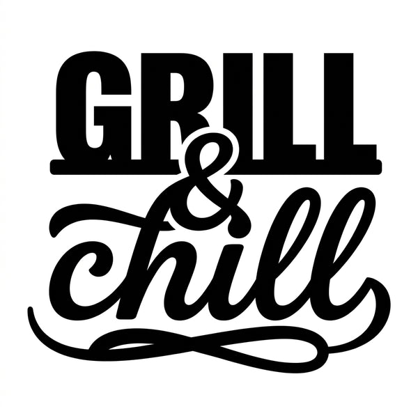 Schriftzug GRILL & chill – Metall-Wandschild