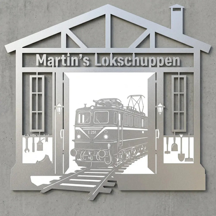 Wandschild Lokschuppen E 251 – Martin