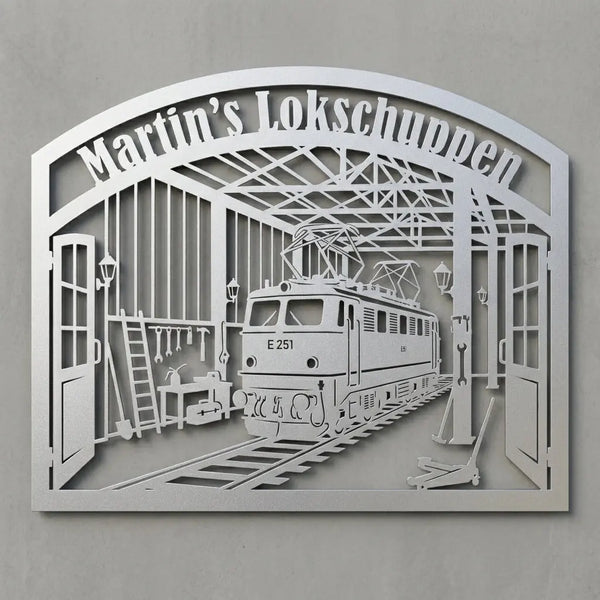 Martin’s Lokschuppen – E‑Lok E 251 Wandschild Steelmonks