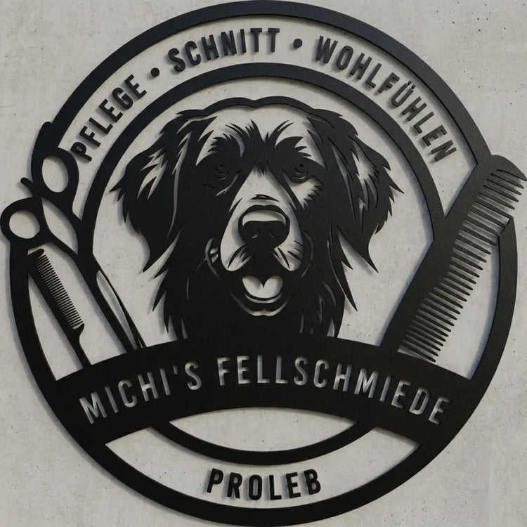 Metall-Wandschild nach Referenzfoto