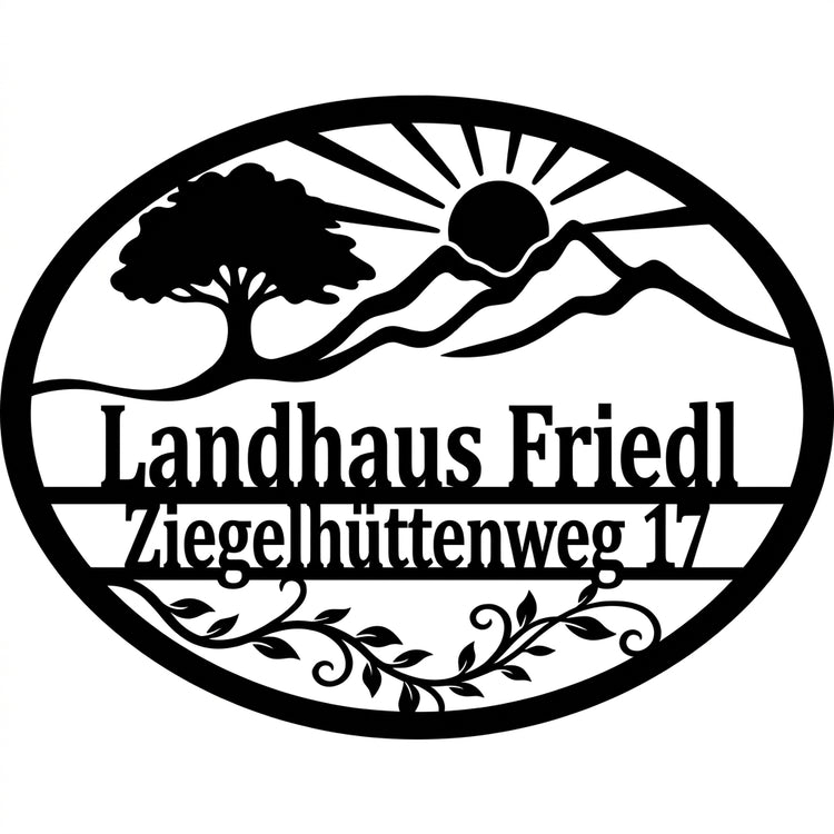 Ovales Hausschild Landhaus Friedl