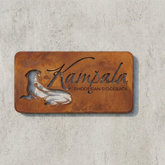 Rechteckige Logo-Plakette (Corten-Optik) Steelmonks