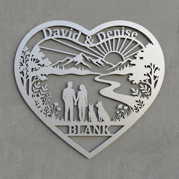 Herz-Wandschild David & Denise – Familie BLANK