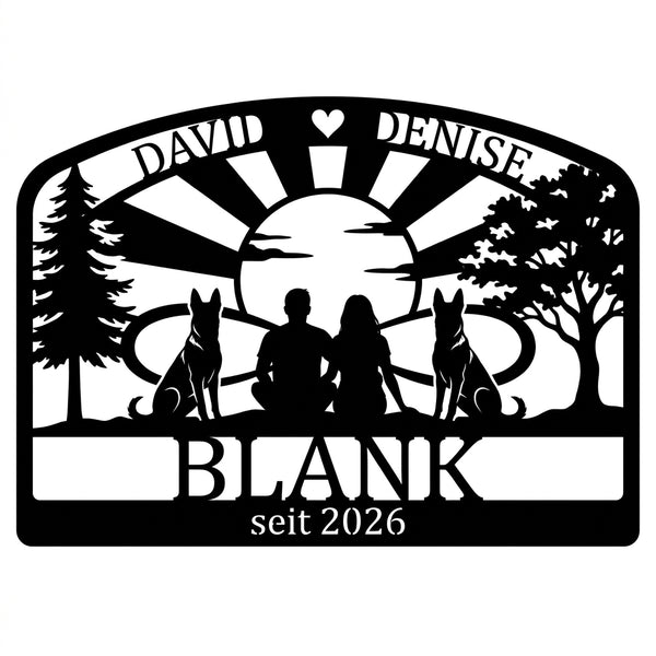 Hochzeitsschild Malinois-Paar – BLANK