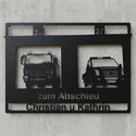 Wandschild „Zum Abschied“ mit Zahlen oben