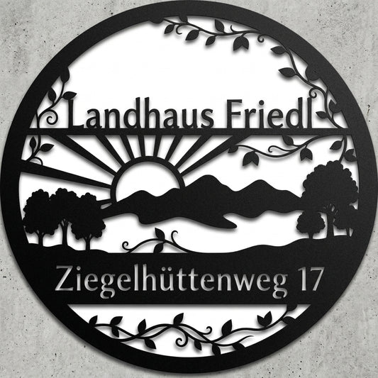 Ovales Landhaus-Hausschild – Landhaus Friedl