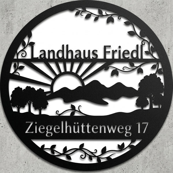 Ovales Landhaus-Hausschild – Landhaus Friedl