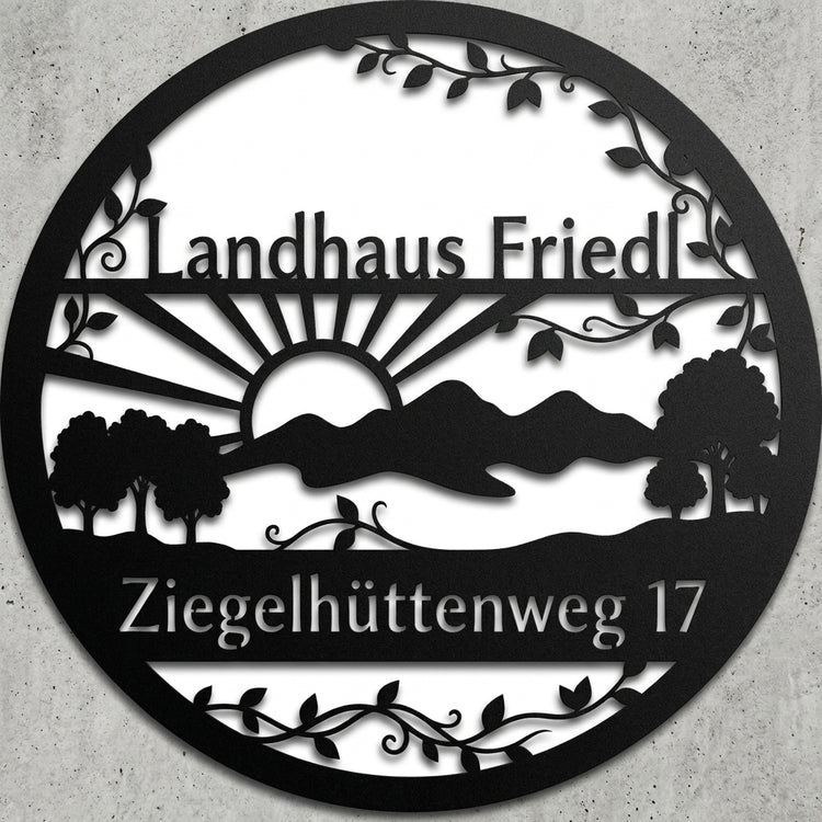 Ovales Landhaus-Hausschild – Landhaus Friedl