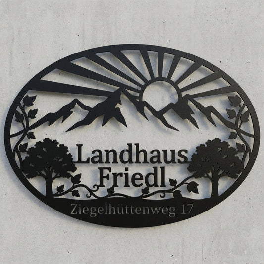 Ovales Alpenschild Landhaus Friedl