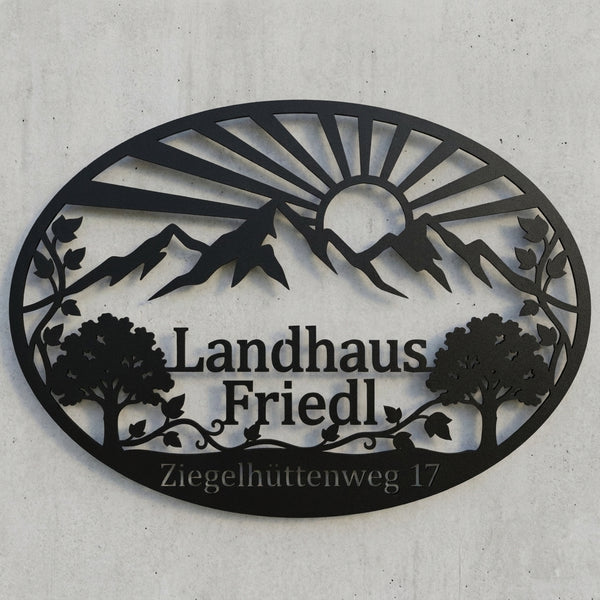 Ovales Alpenschild Landhaus Friedl