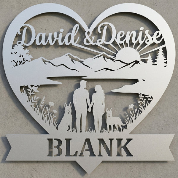 Herz-Wandschild Paar & Malinois – David & Denise BLANK