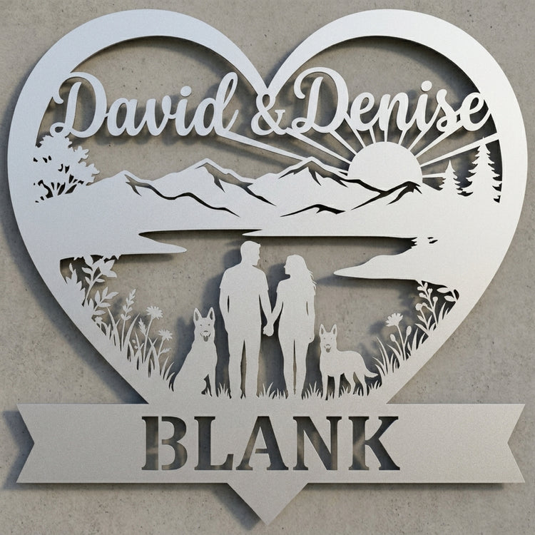 Herz-Wandschild Paar & Malinois – David & Denise BLANK